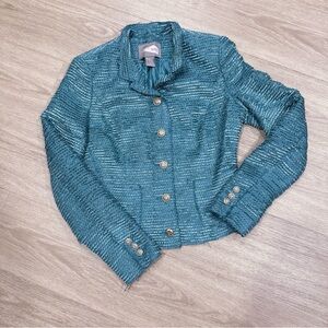 Love Blue Quilted Blazer with Structured Shoulders